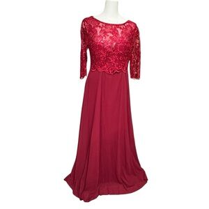 Faeriesty Red Lace Bodice Evening Gown